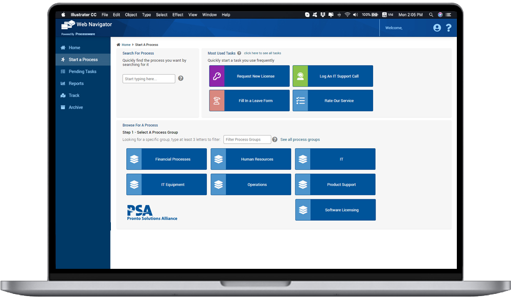 Flowcentric Business Process Management BPM for Pronto Xi ERP